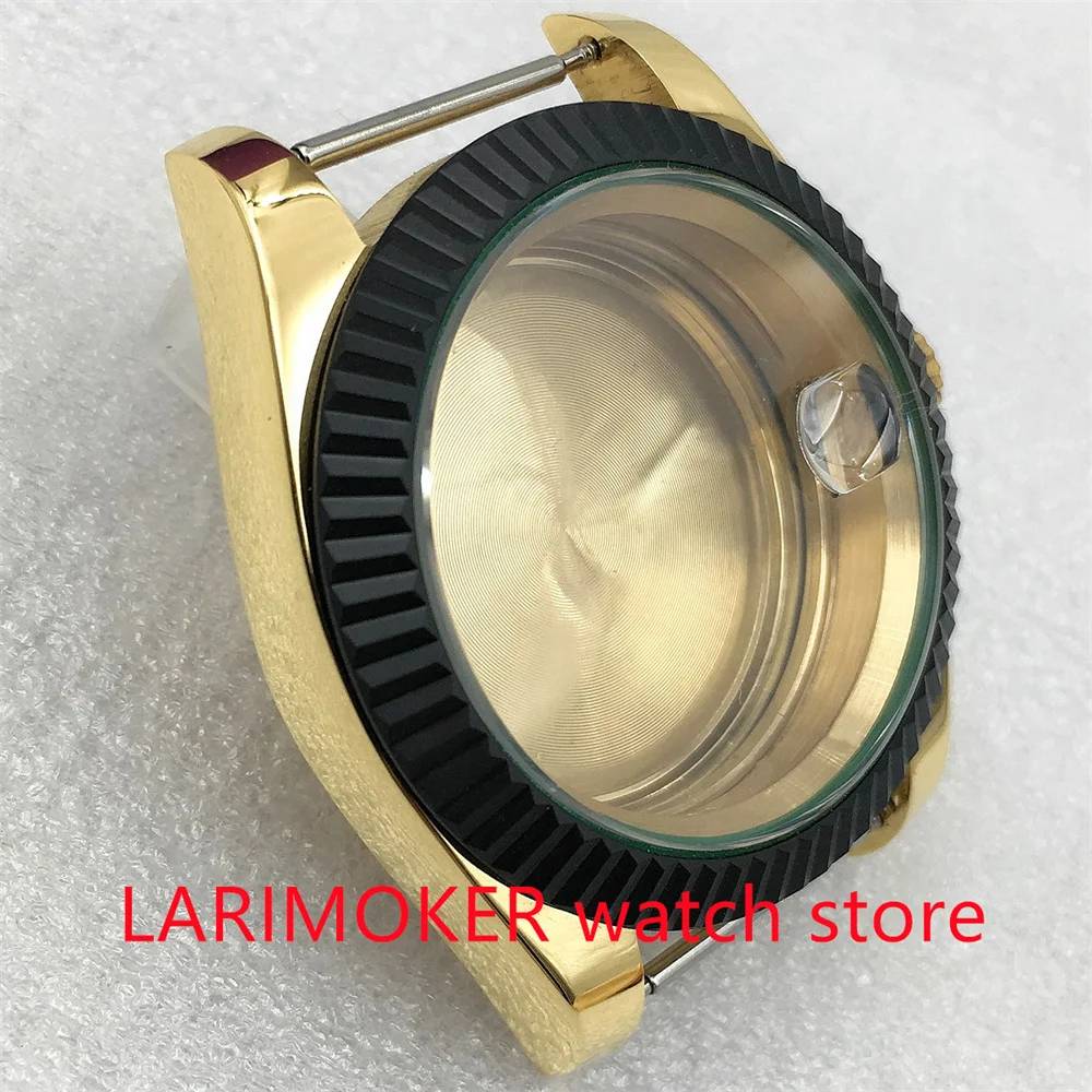 36mm/39mm Black PVD Bezel Gold Case Sapphire Glass Case Fits NH35 NH36 ETA2824 PT5000 Miyota Mingzhu DG 2813 3804 movement