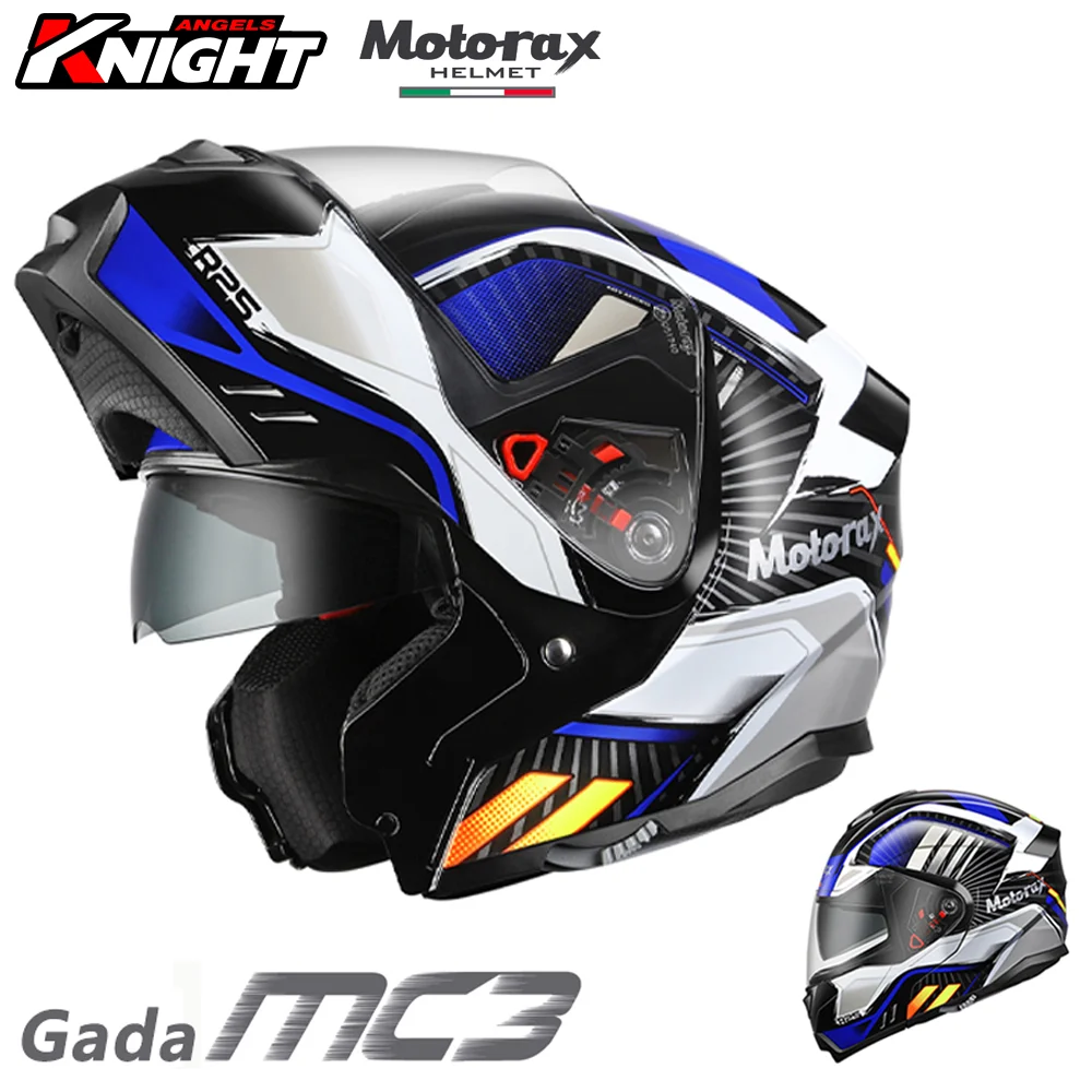 

Racing Helmet Motorcycle Double Lens Casco Moto Biker Motorbike Flip Up Helmet ECE Certification Off-road Helmet Four Seasons