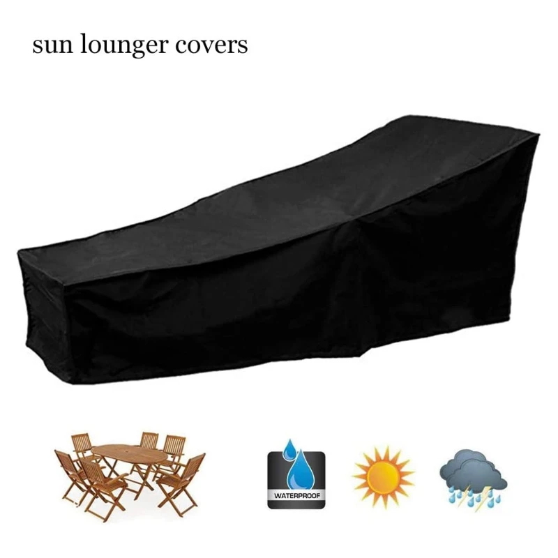 Outdoor Garden Sunbed Cover Sun Lounger Cover Patio Outdoor Chair Recliner Protective Cover Furniture Waterproof