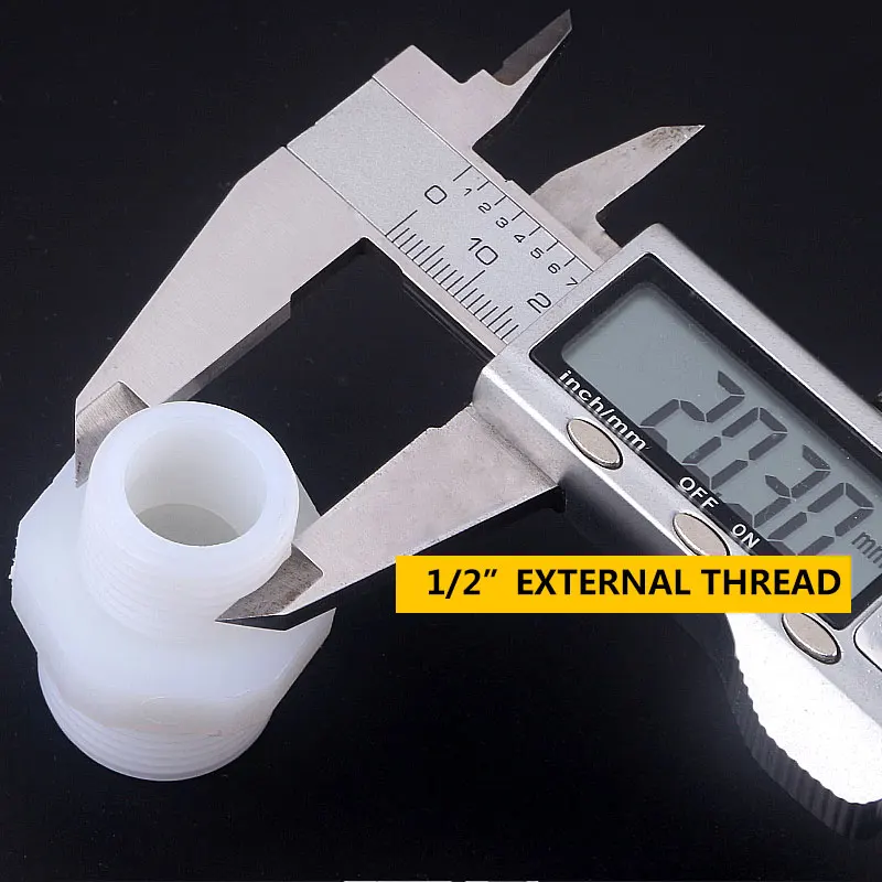 1/2 ''ذكر إلى 3/4" أنبوب ملولب خارجي تركيب البلاستيك النايلون قطر تغيير 20-25 مللي متر مستقيم ربط حوض السمك RO تصفية المياه