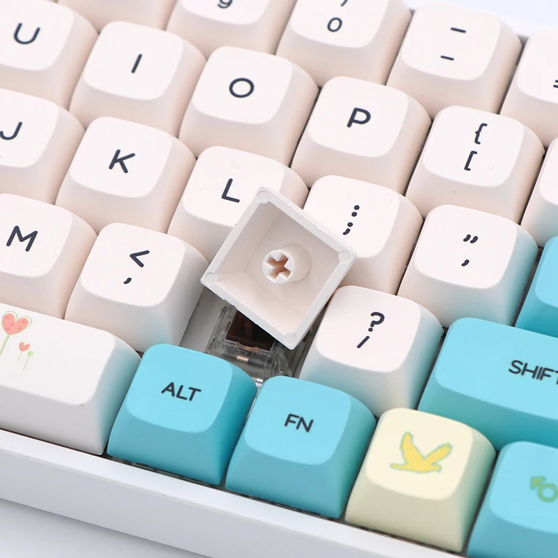 Chunyang Cyan Ethermal Dye Sublimation PBT Tastenkappen Weiß Schriftarten Für Wired USB Mechanische Tastatur