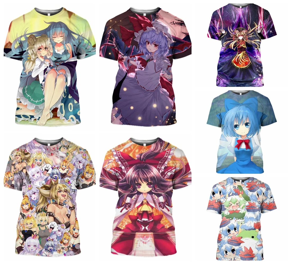 Anime Girl T Shirt Women Hentai Loli 3D Print Touhou Project Tshirt Men Sexy Beauty Hijiri Byakuren Fashion Short Sleeve T256