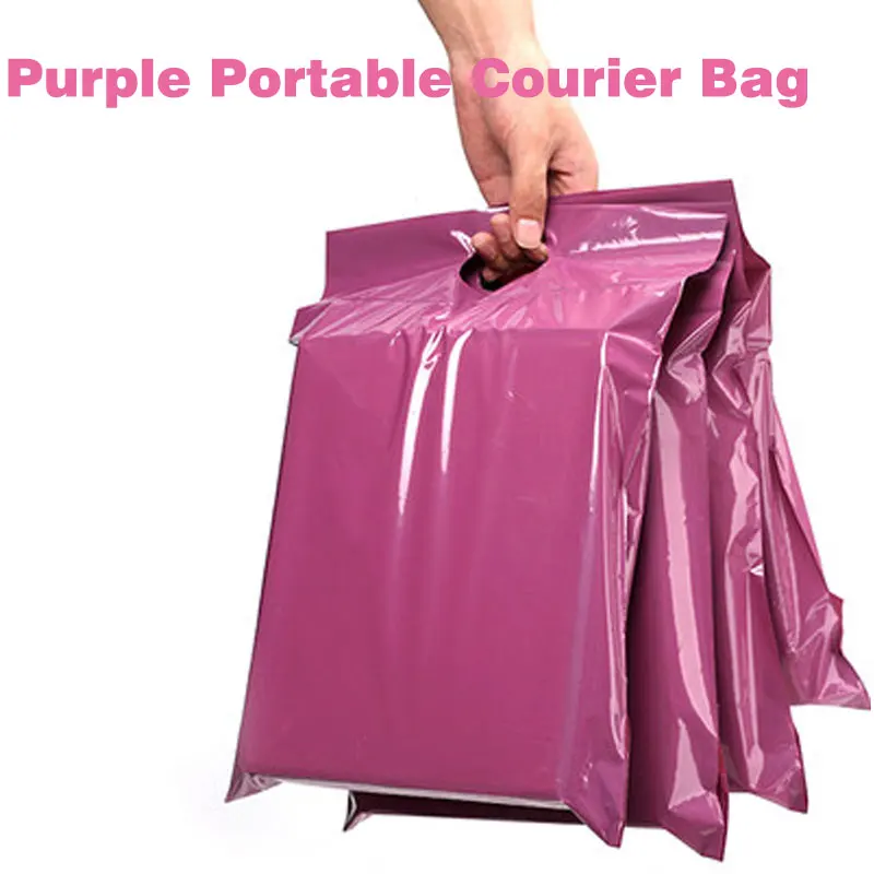 50pcs/lots Purple Tote Bag Express Bag Courier Bags Self-Seal Adhesive Thick Waterproof Plastic Poly Envelope Mailing Bags