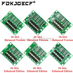 3S/4S 40A 60A Li-ion Lithium Battery Charger Protection Board 18650 BMS For Drill Motor 11.1V 12.6V/14.8V 16.8V Enhance/Balance