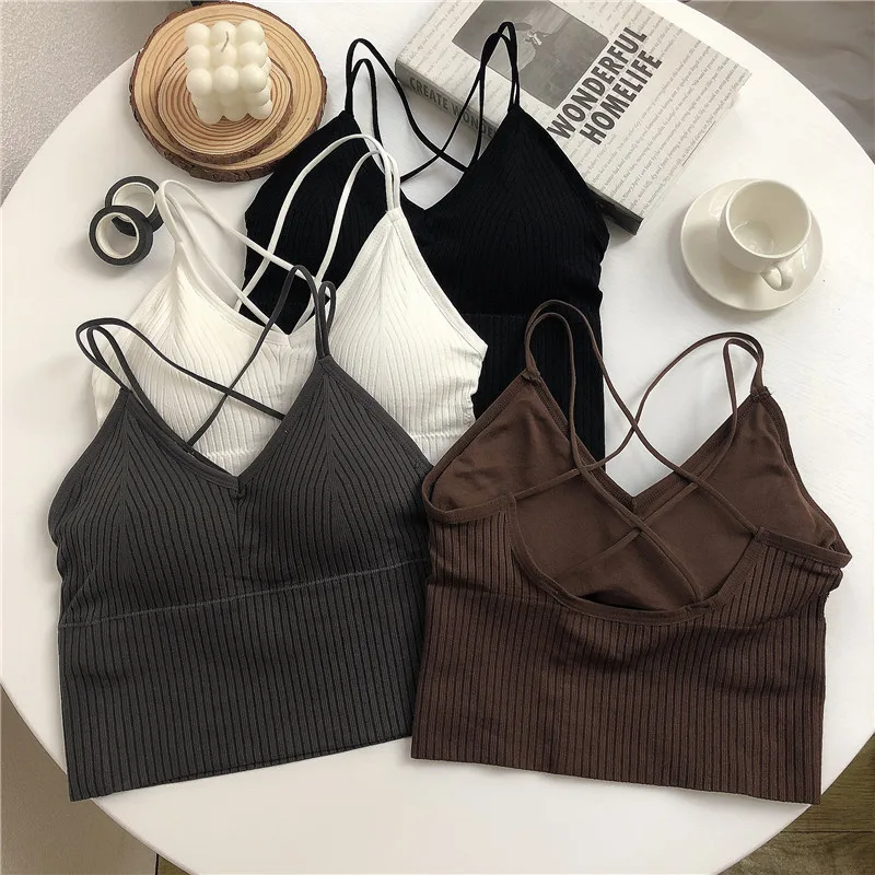 Cross Crop Hollow Out 2021 Backless Bandage Party Tops Fashion Summer Sexy Camis Tops Chic Vintage Sweet y2k Crop TOPS