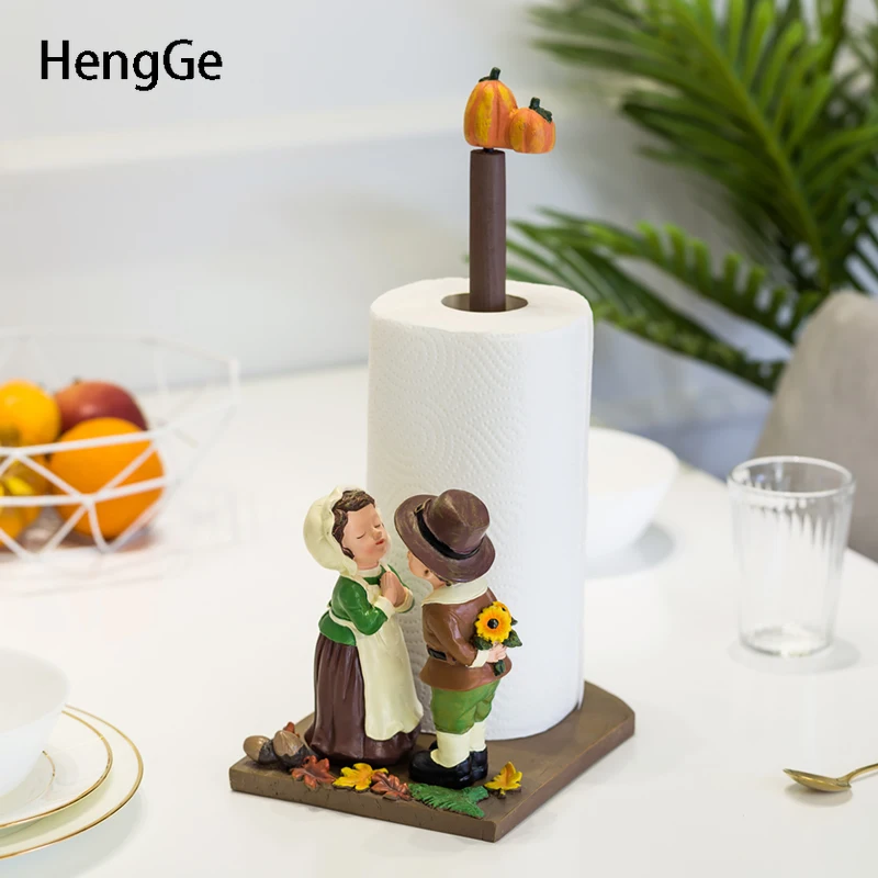 Creativity Kitchen Toilet Paper Holder Stand Cartoon Vertical Roll Paper Storage Rack Resin Embellishment Bathroom Decorations