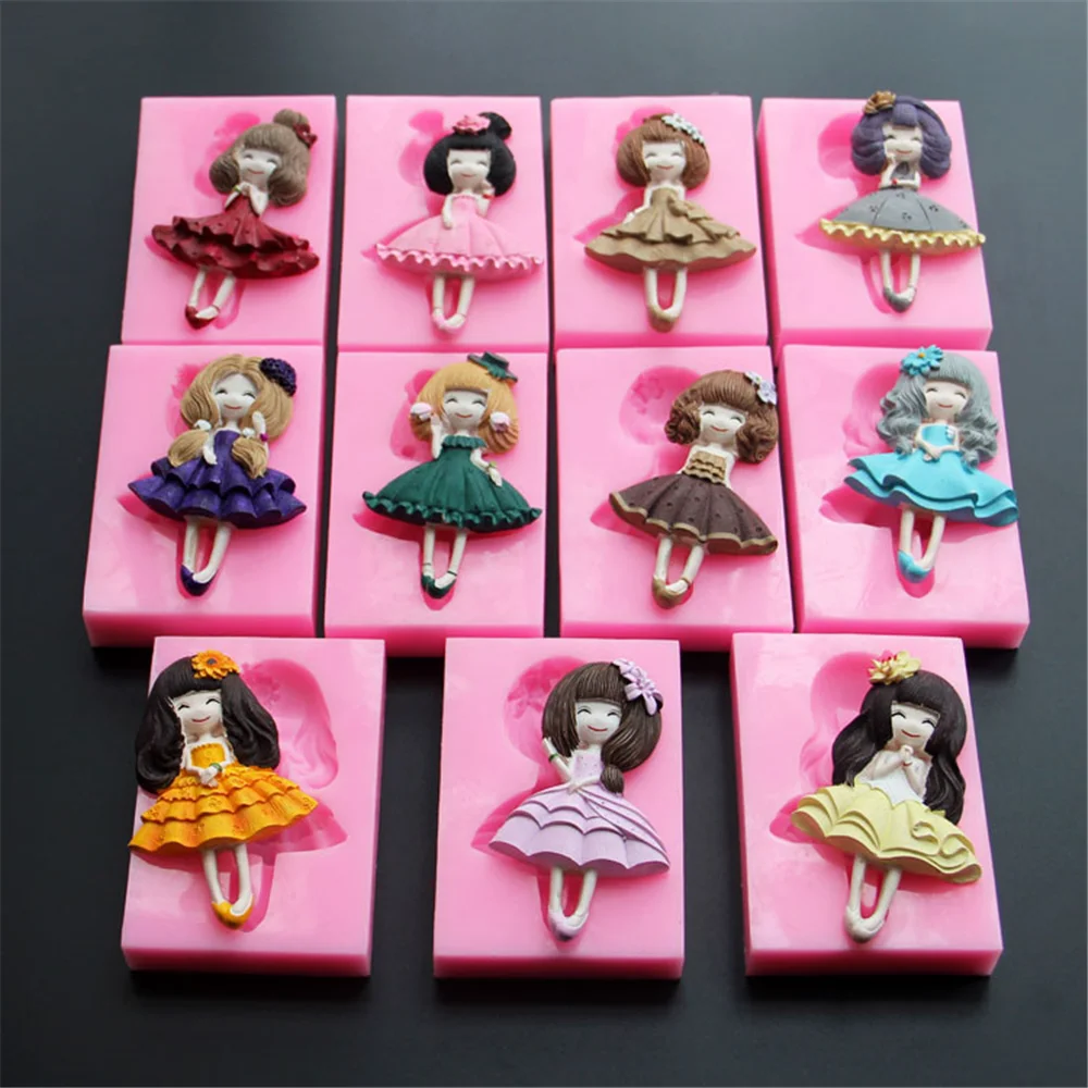 Luyou 11 Models DIY Silicone Resin Molds Girl Fondant Mold For Baking Cake Decorating Tools Chocolate Baking Accessories FM1086