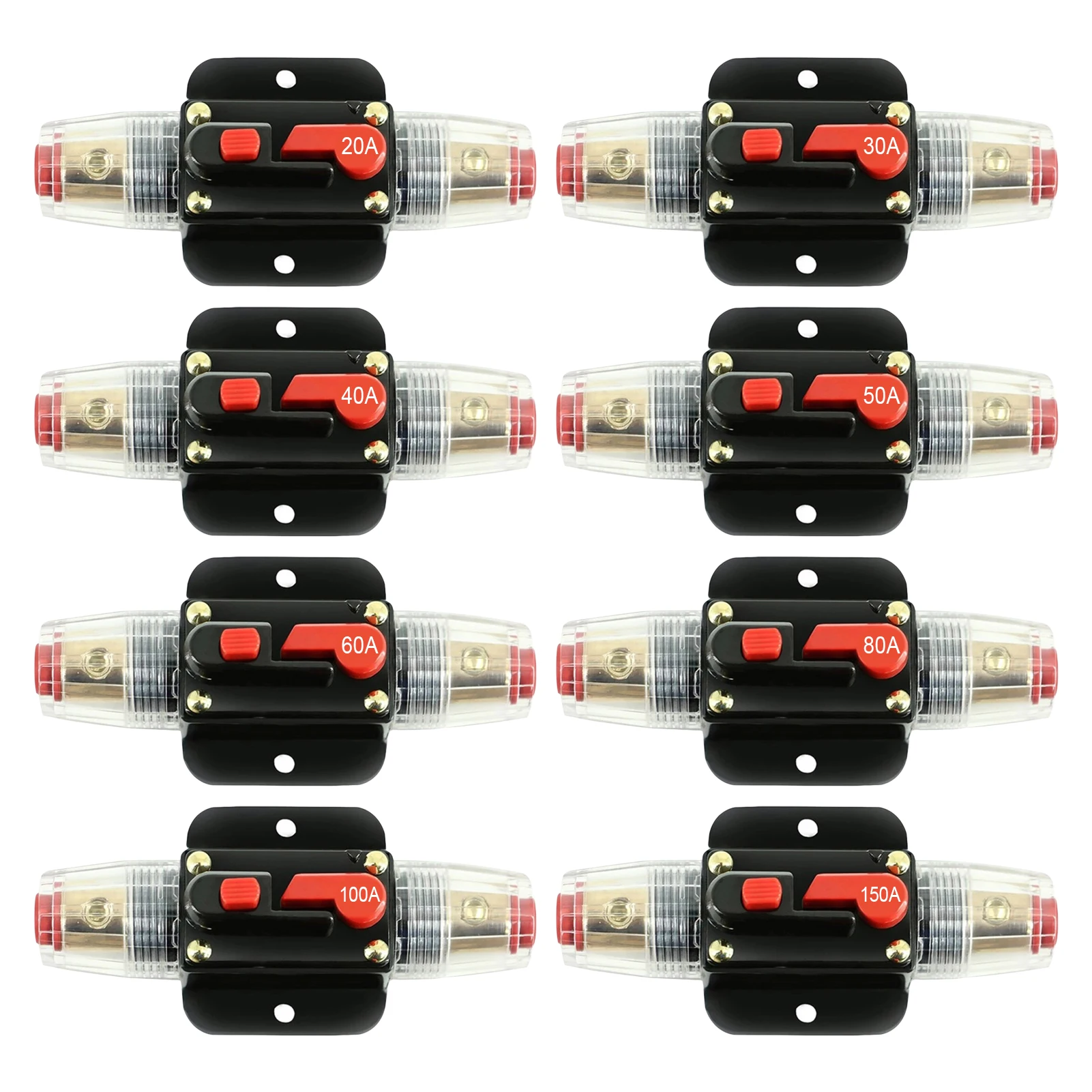 100A 50A 60A 80A 150A 12V 24 Car Truck Audio Amplifier Circuit Breaker Fuse Holder AGU Style Stereo Amplifier Refit Enjoyable