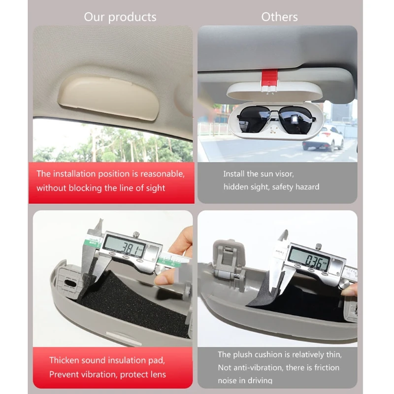 Car Glasses Case Sunglasses Storage Box 2 Colors Auto Interior Accessories Glasses Holder Sun Visor Automobiles