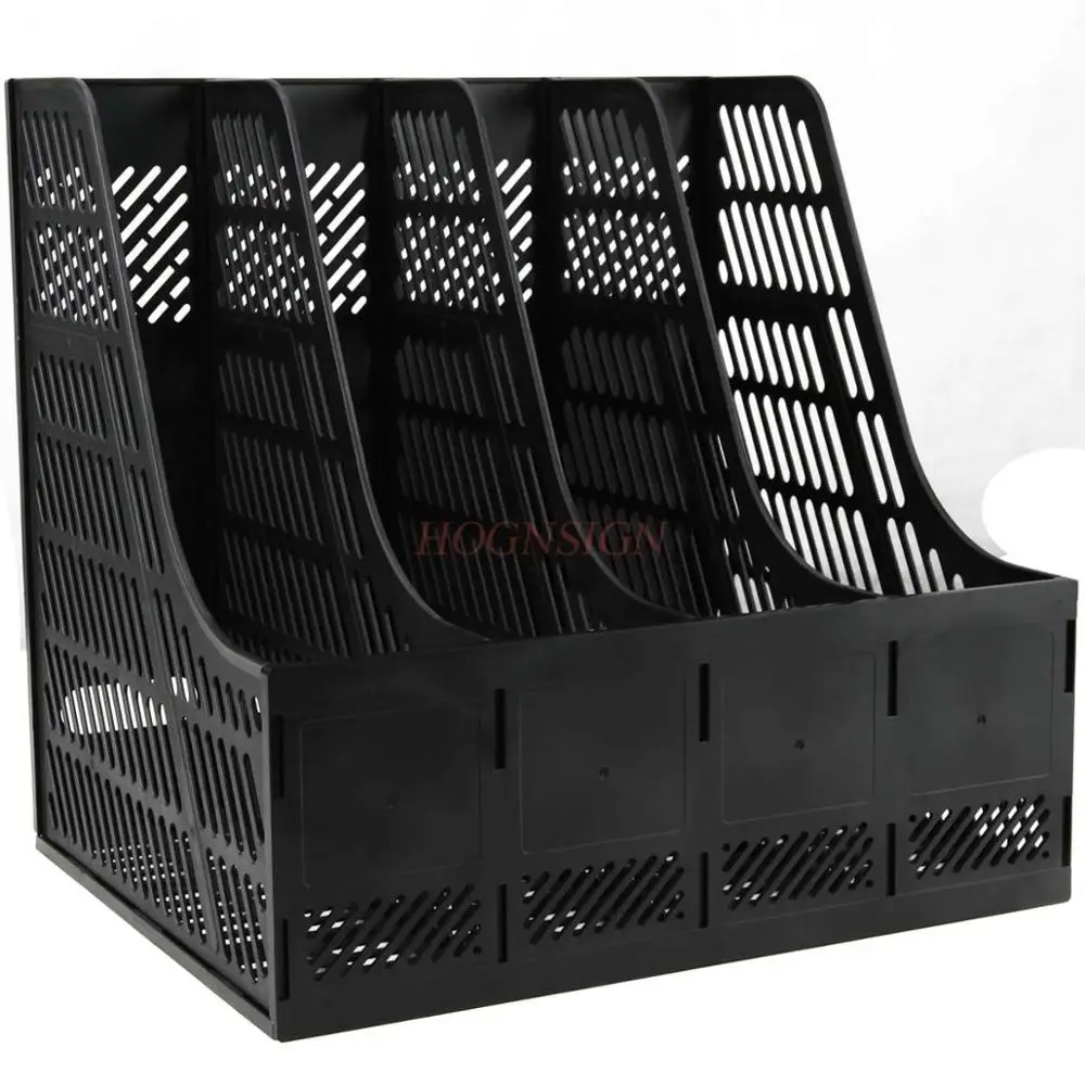 Office supplies storage four columns file box four grid information rack finishing book stand bookshelf bookend