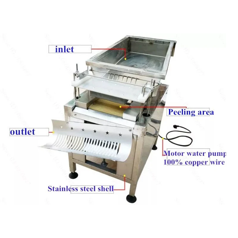 Electric Quail Egg Sheller Peeling Machine 10000pcs/hour Commercial Stainless Steel Quail Egg Peeler Bird Egg Shelling Machine