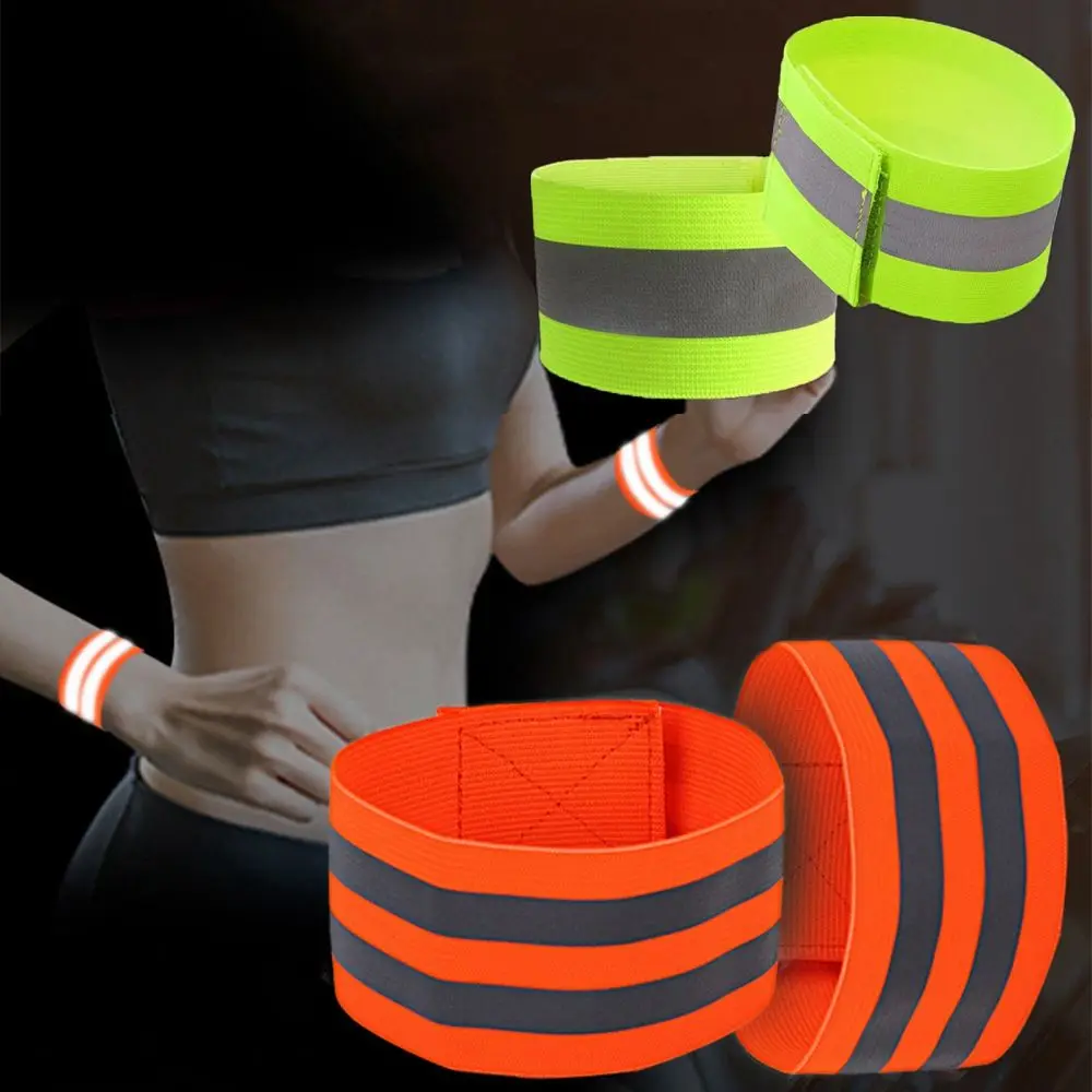 1pc Running Fishing Cycling Reflective Strips Outdoor Warning Wristband Bike Safety Armband Bind Pants Leg Strap Reflective Tape