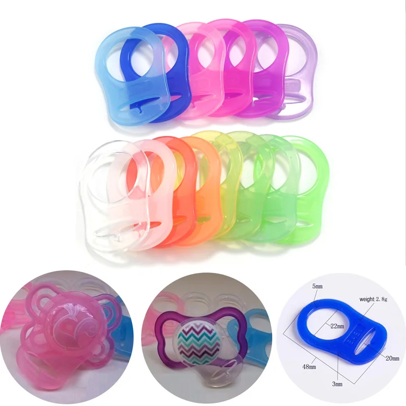 1000Pcs Clear Food grade BPA free Silicone Pacifier ring For Pacifier Soother/ Dummy / Nuk / MAM ring attache sucette