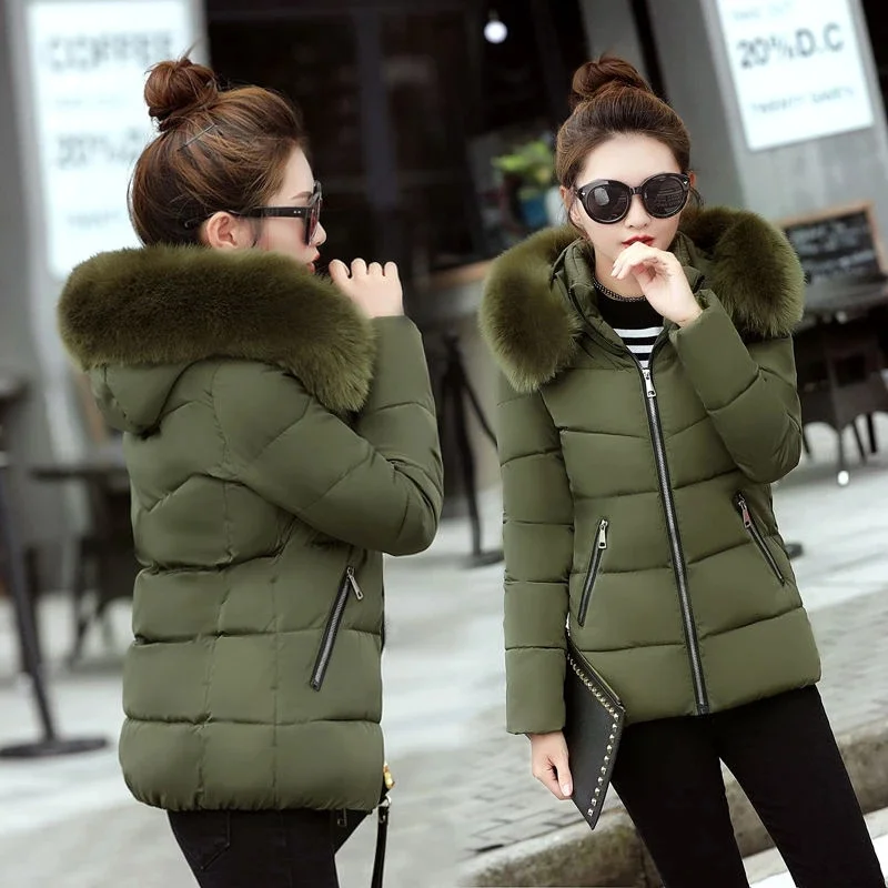 

Winter Jacket Women Parkas Coat Nice Pop Hooded Parka Female Jackets Thick Warm Cotton Padded Jacket Outerwear Ladies Overcoat