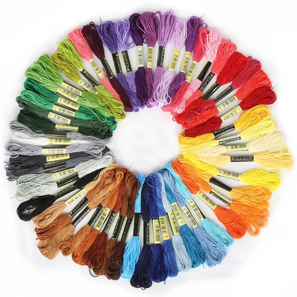 

8 pcs/lot Various Colors DMC embroidery floss Cross Stitch Cotton Embroidery Thread Floss Sewing Skeins Craft