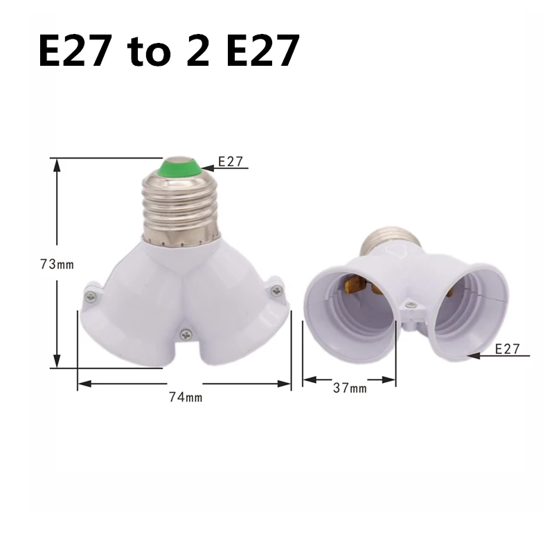 Convertidor de Base de lámpara E27 a E27, extensor de portalámparas de 65mm y 95mm, adaptador de casquillo de lámpara de E27-E27, retardante de