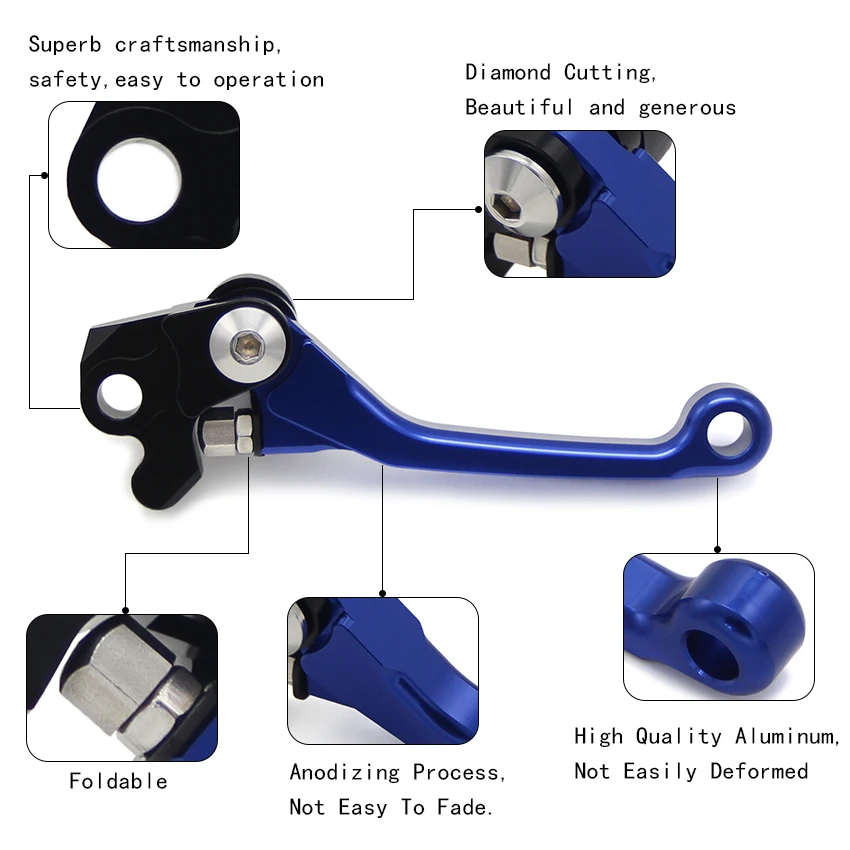 

2 Pcs Aluminum Motorcycle Handle CNC Clutch Brake Lever For Yamaha YZ125 YZ250 YZ250F WR400F YZ426F YZ450F 2001 2002 2003-2007