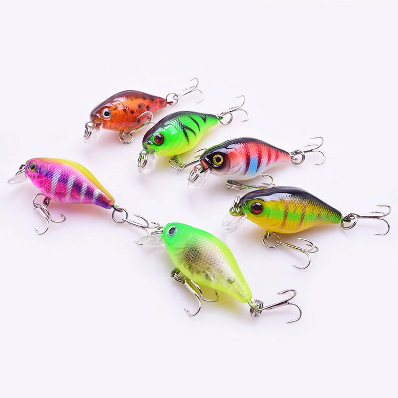 1Pcs Crankbait Minnow Angeln Locken 45mm 4g Wobbler Künstliche Harten Köder Schwimm Meer Bass Köder Kunststoff Fisch angelgerät