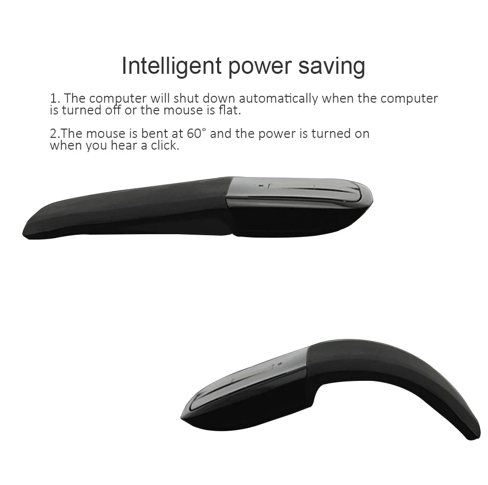 2.4G Wireless Computer Mouse Arc Touch Ergonomic 3D Mause Folding Office Mice Optical USB Gaming Mouse 1200DPI For Laptop PC Mac