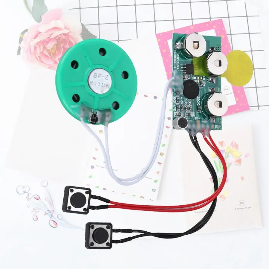 DIY Greeting Card Chip 4 minutes Recordable Voice Sound Chip Voice Greeting Card for Holiday luggage replacement parts