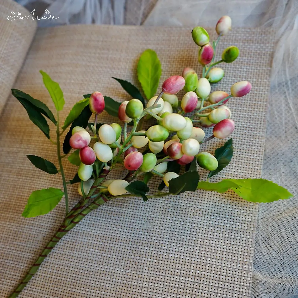 SunMade Vivid Olive Fruit Branch garden decoration Flower Arrangement plant accessories living room decoration fake plants DIY