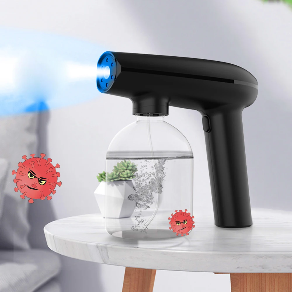 New Wireless Gun Disinfectant Sprayer Handheld Blue-ray Nano Steam Sterilization Nebulizers 2m Spray Distance Sanitizing Sprayer