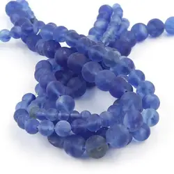 Natural Stone Matte Blue Watermelon Quartzs Crystal Beads 15