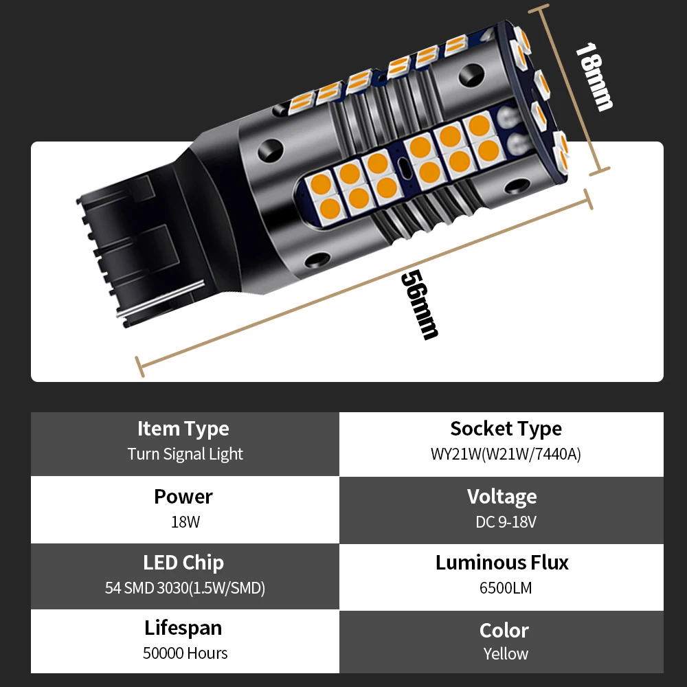 2 pz LED Indicatori di direzione Blub Lampada WY21W T20 7440A Canbus Per Infiniti FX37 FX45 FX50 G20 G25 G35 G37 M45 M35 M35H M37 M56