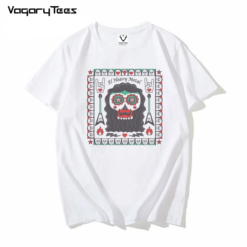 

VagaryTees Summer Men's Fashion Heavy Metal Printed T-Shirt Punk hip-hop Design Tops tshirt unisex streetwear