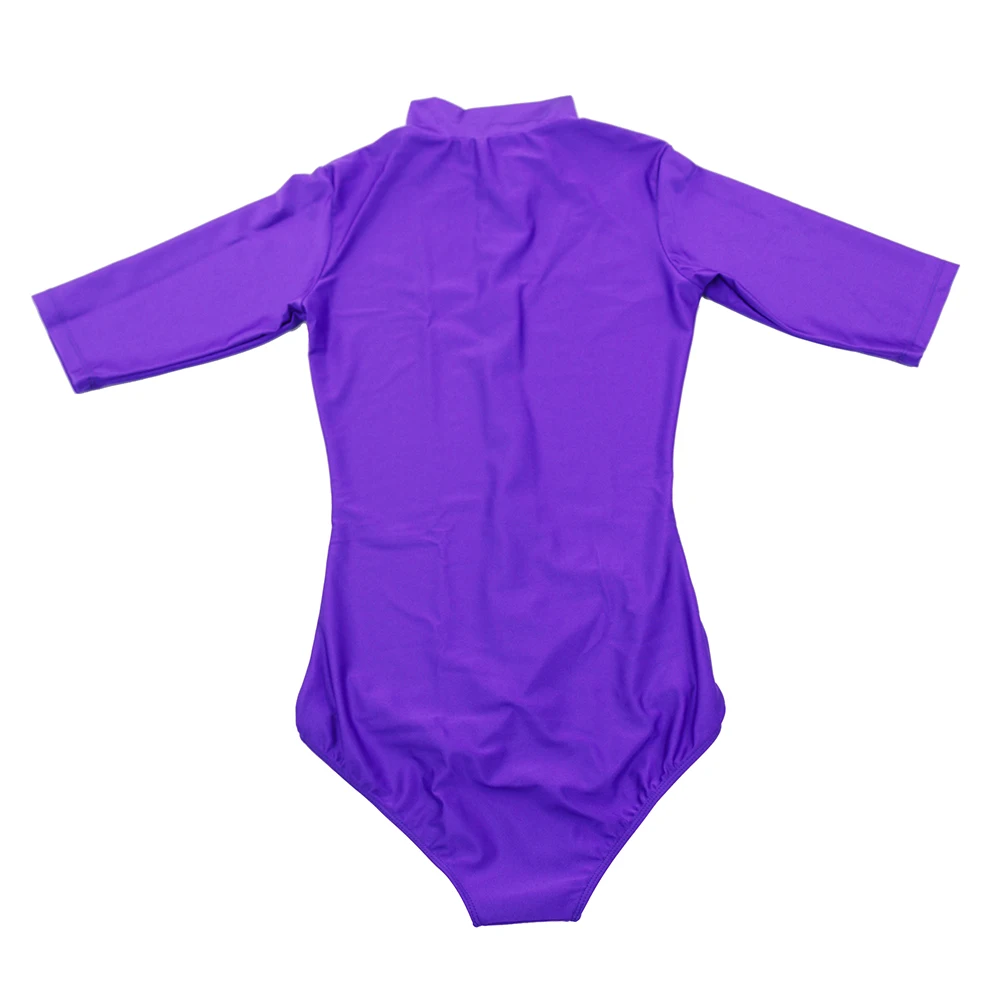 ผู้หญิงบัลเล่ต์เต้นรำ Leotards 1/2แขนยาวสีดำยิมนาสติก Leotard ออกกำลังกายสีดำ Bodysuits Romper ผู้ชาย