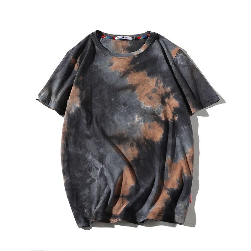 Men 2024 Summer New Hot Hip Hop Streetwear Fashion T-Shirts Tops Tees Men Casual Tie-Dye O-Neck Brand Short Sleeve T-Shirts Men