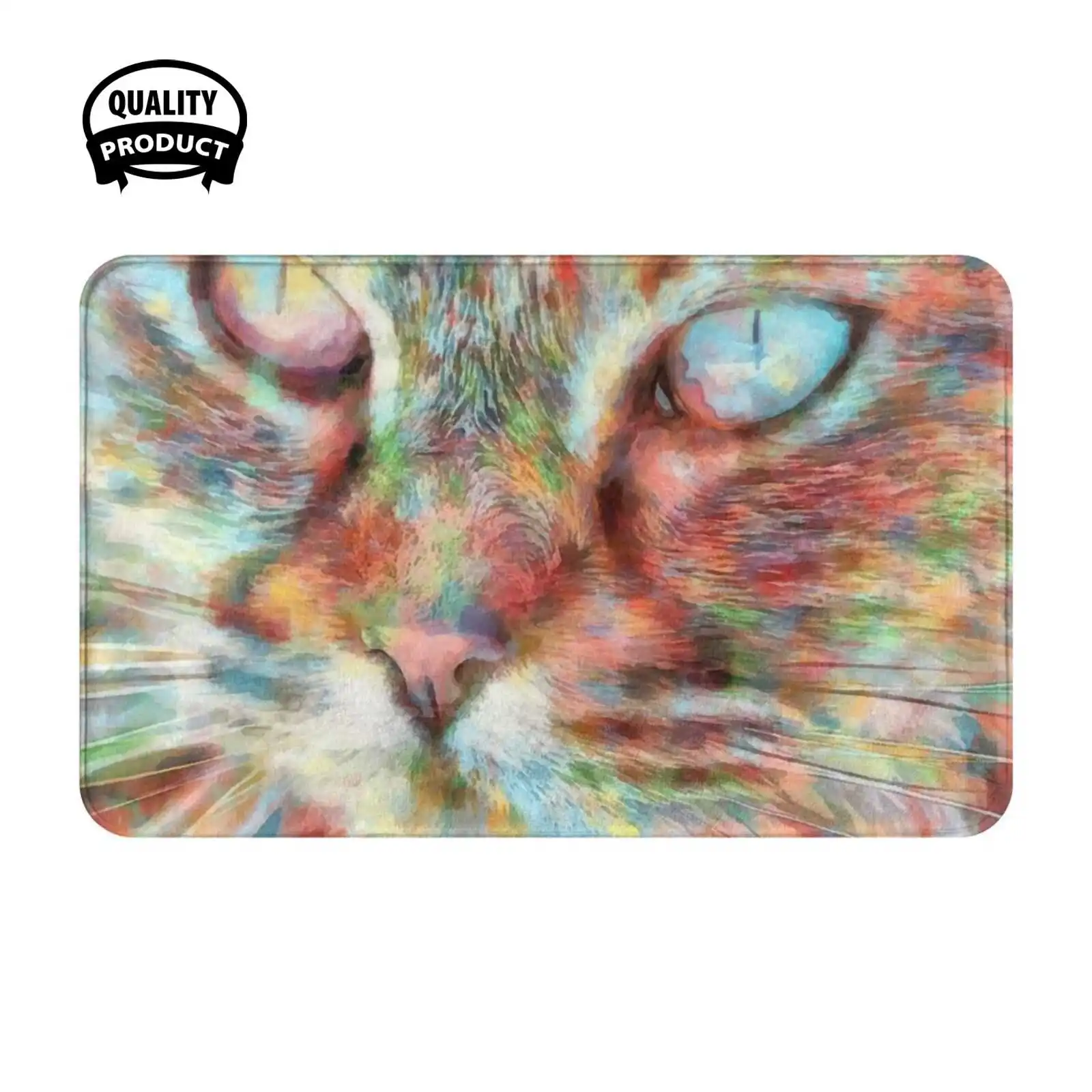 Watercolor Painting Cute Cat Soft Cushion Home Carpet Door Mat Car Rug Cute Kitten Cute Cat Cat Lover Kittens Love Kitten Lover