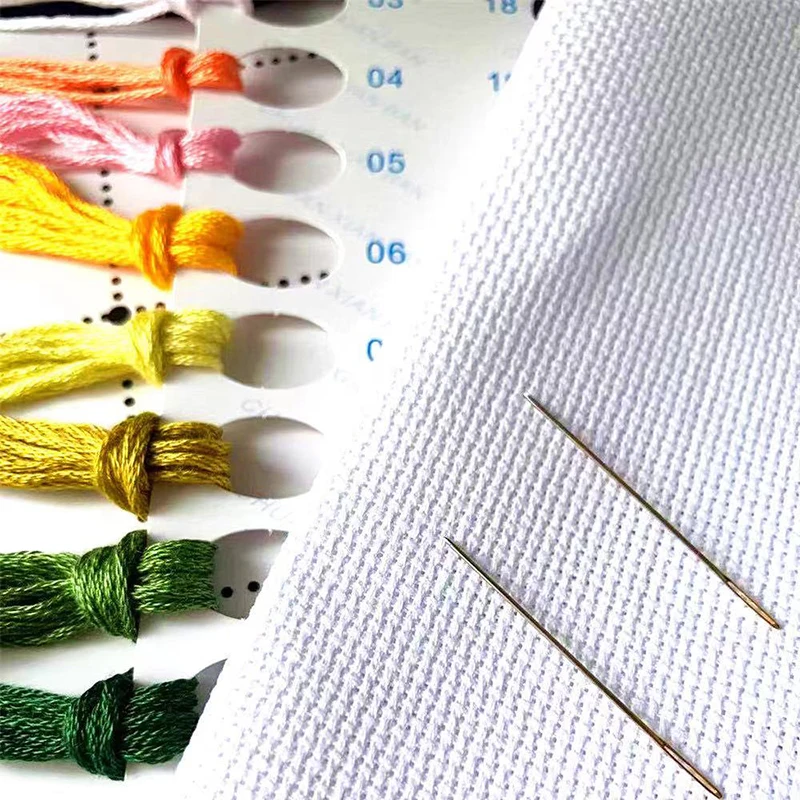 076 Cross Stitch Kits Pin Needle Cushion Biscornu Needlework DIY Kit Embroidery Set Counted Cross-Stitching Pincushion Packages