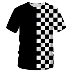 3D Personality Plaid Men t-shirt Fashion Casual Cool Style Print T-shirts Trend Hip Hop Simplicity t-shirts with short sleeves