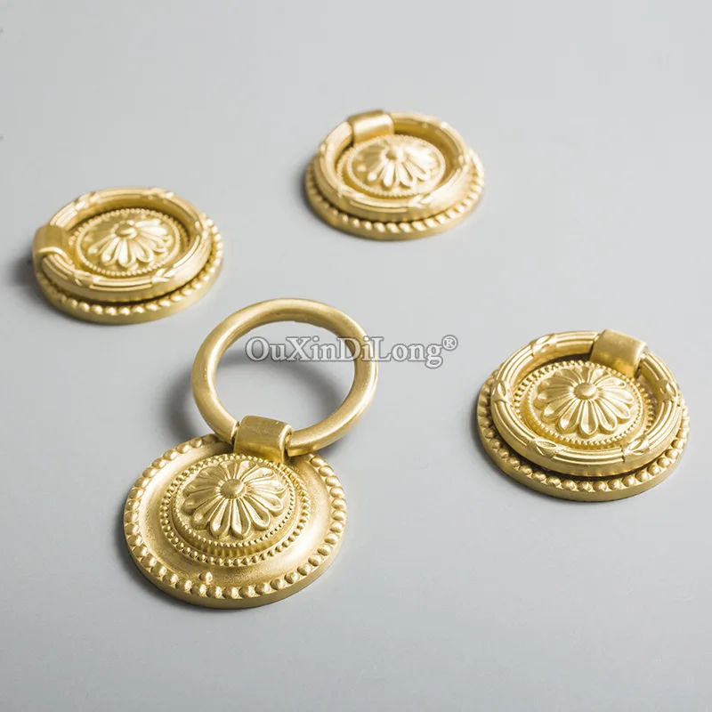 10PCS Classic Brass Gold Knobs British European American French Classic Antique Furniture Cabinet Door Drawer Retro Handle GF299
