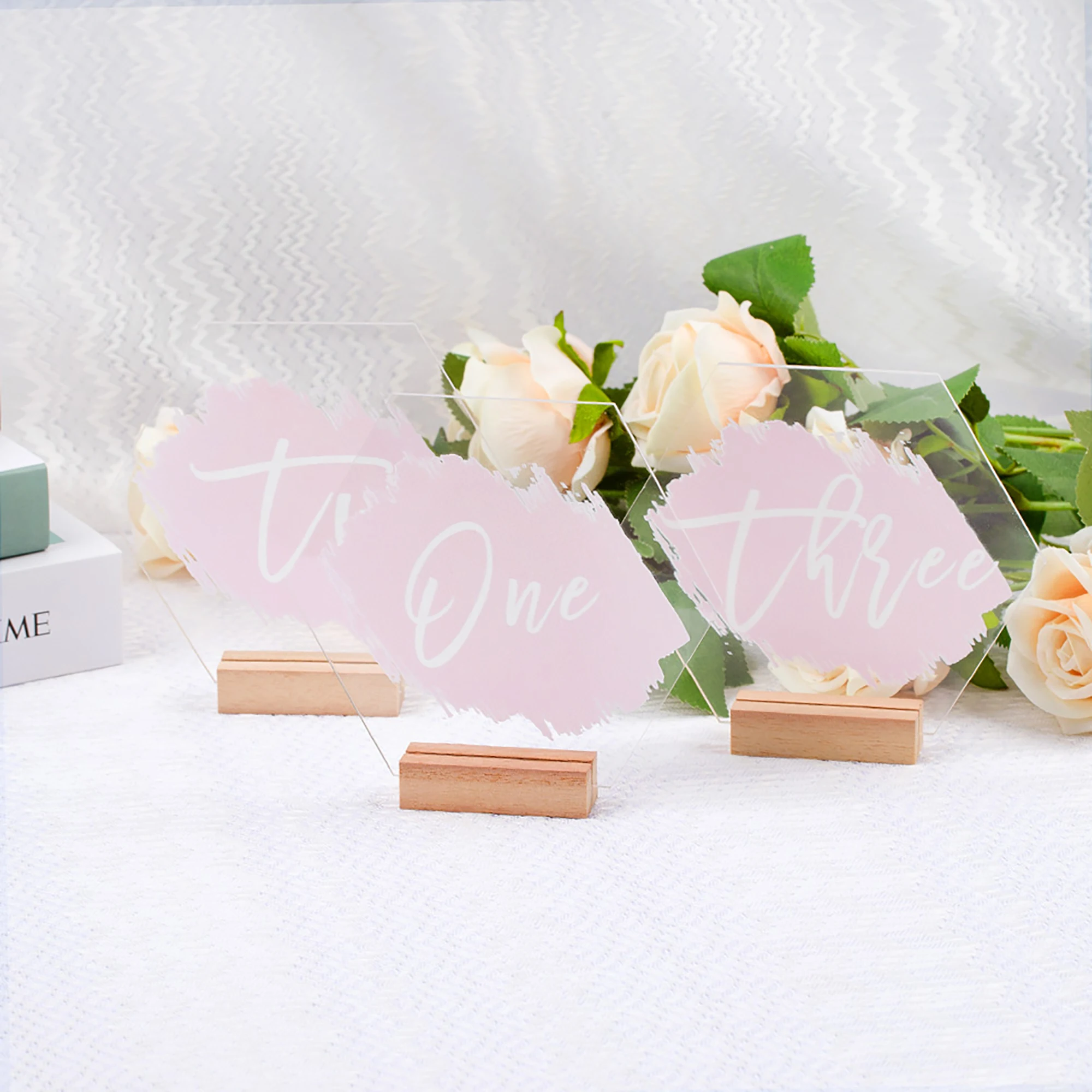 

Customized Wedding Table Number Geometric Table Numbers Colorful Wedding Table Decor Table Modern Wedding Decor With Wood Stands