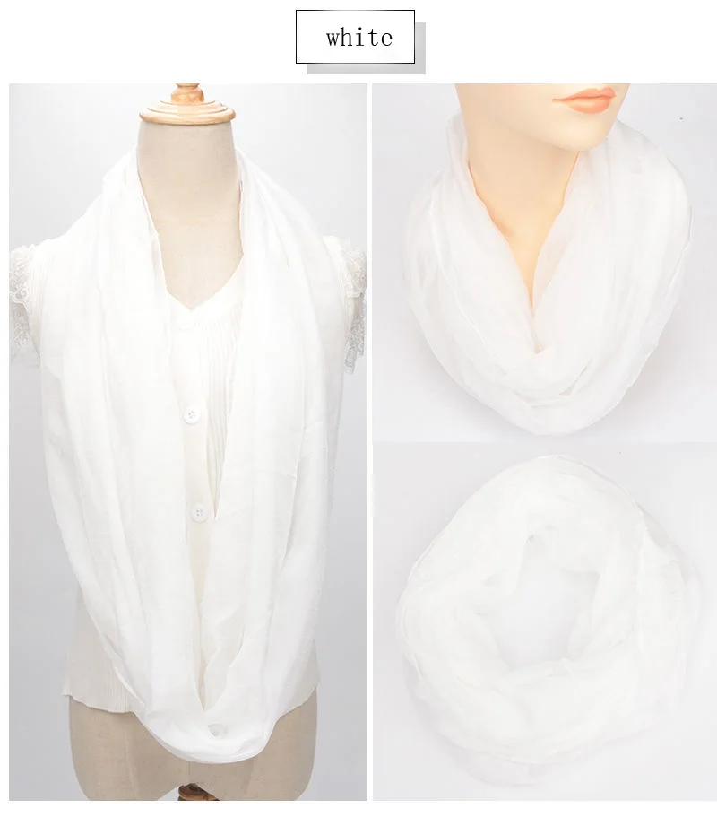Spring Autumn Chiffon Hedging Bib Pure Color Wild Neck Scarf Women's Soft Light Breathable Decorative Beach Sunscreen Gauze D62