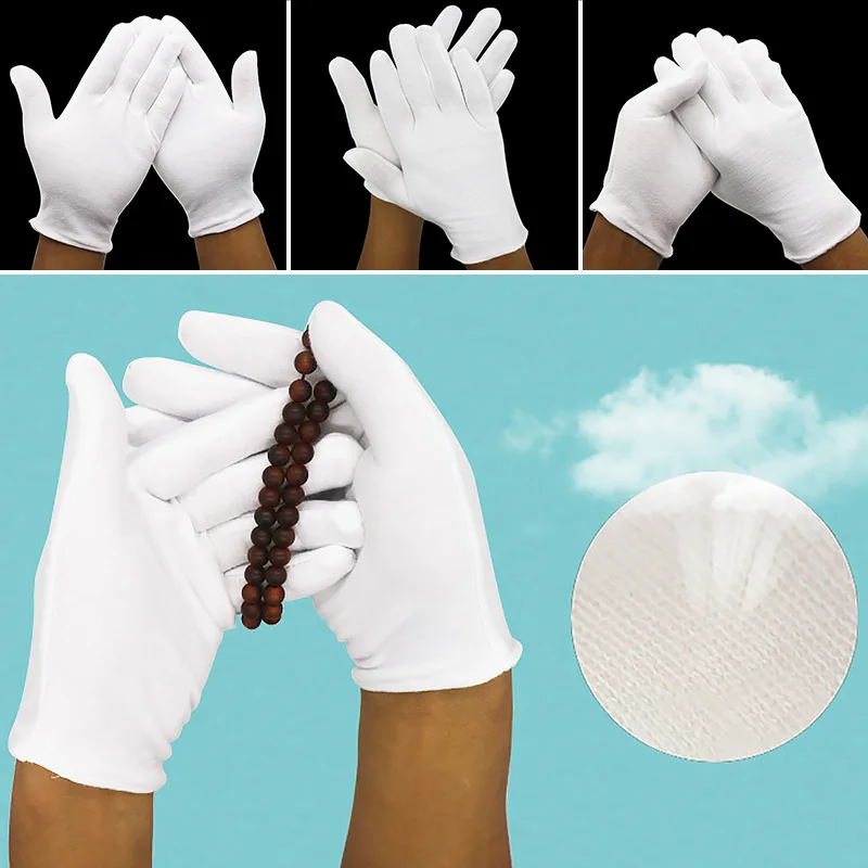 

1 Pair White Labor Insurance Glove Cotton Work Thin Medium And Thick Quality Inspection Gloves Cleaning Gardening Etiquette Supp