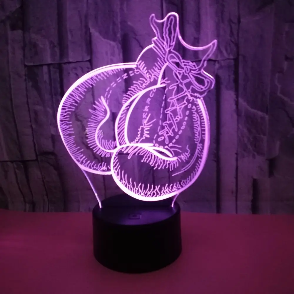 

Боксерские перчатки 3D лампа сенсорный пульт дистанционного управления 3D Визуальный светильник 3AA аккумулятор внешний аккумулятор USB светодиодный светильник