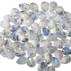Water Drop Cut Natural Moonstone 5x10MM Loose Stones with Blue light Wholesale Decoration Gemstone Jewelry Gift 10 pcs/set