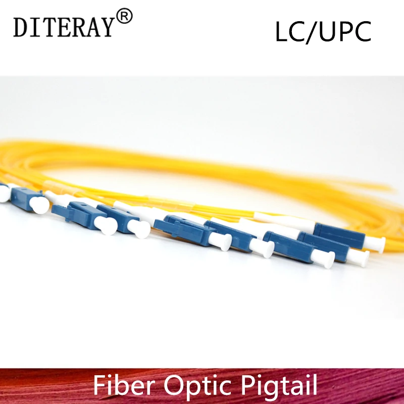 50PCS/LOT Simplex LC/UPC 9/125 Single Mode Fiber Optic Pigtail, 0.9 mm PVC Outer Jacket 1.5M