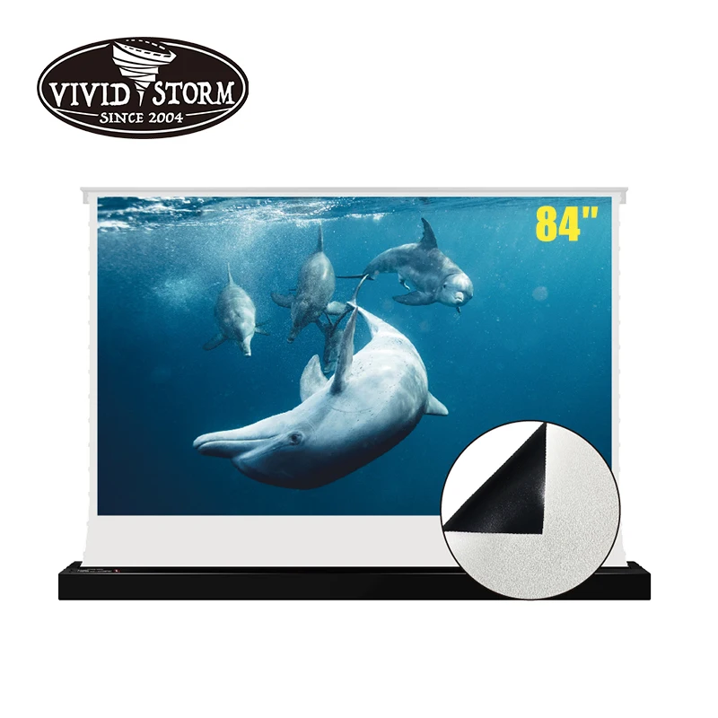 

VIVIDSTORM 84 Inch Electric Pop UP Portable Projector Screen With White Cinema Material For Home Cinema 4k Movie Screen