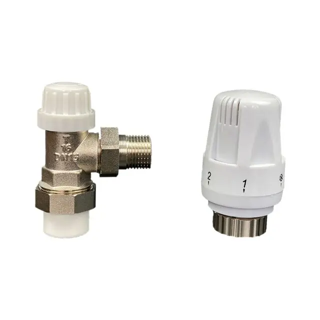 1/2" 3/4" 1" Messing-Thermostatventil für Heizkörper, gerader Typ, automatisches Temperaturregelventil für Fußbodenheizung – Detail 4