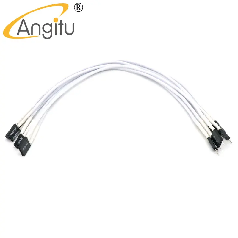 Angitu Front Panel +P, -P, Reset, Power SW, HDD, Speaker PC Motherboard Boot Cable Single Sleeved Extension Cable Kit-30cm