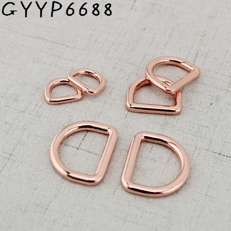 10mm 13mm 15 19mm 25mm 30mm  Rose gold bags\' polished nickel inside bags metal accessory alloy round welded d ring DIY Bag Parts