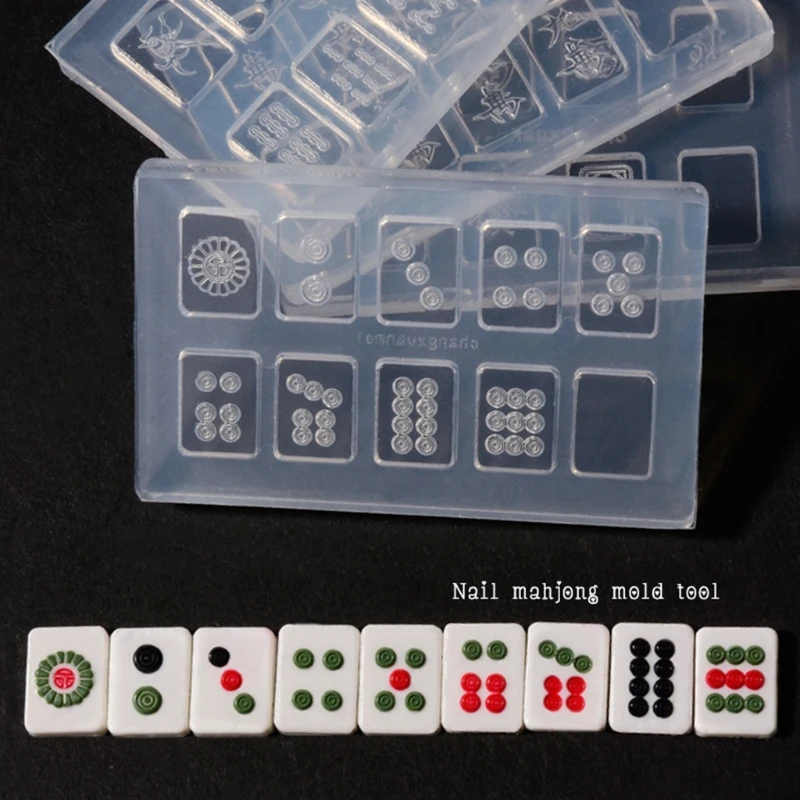 Super Mini Chinese Mahjong Earrings Pendant Resin Mold Silicone Get Rich Mahjong Mould Mahjong Resin Craft Tools