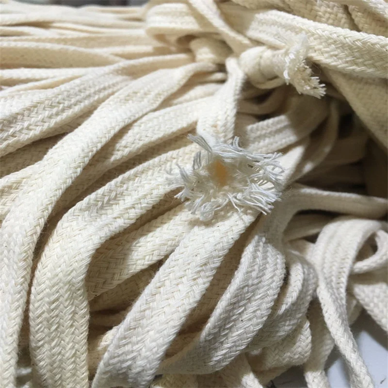 White Flat Cotton Rope, Hollow Webbing Cord, Clothes Pants, Cap Drawstring, Macrame Cuerda De Algodon, 6mm, 10mm, 12mm, 15mm