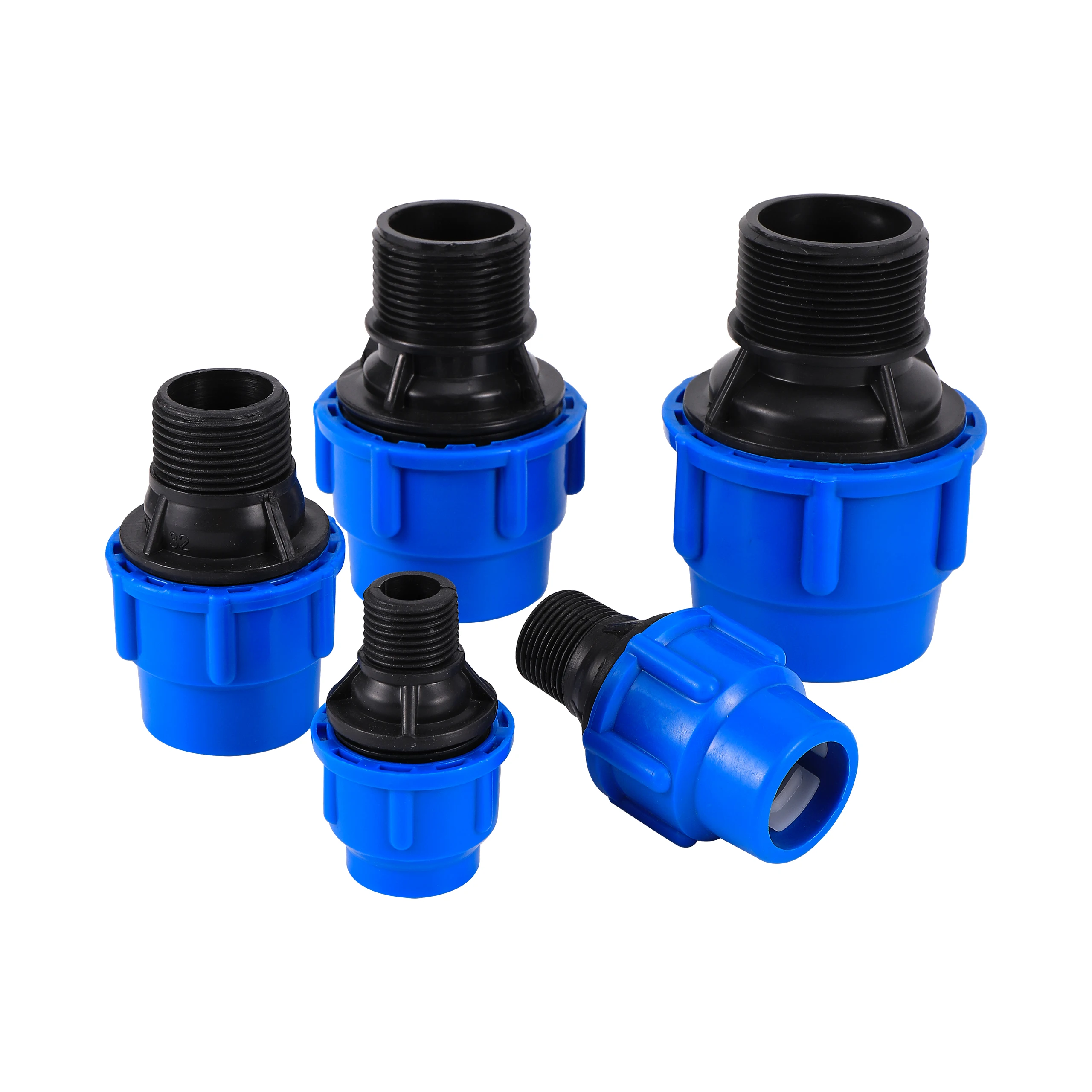 

1/2" 3/4"1"1.2"1.5" Male Thread to 20/25/32/40/50mm PE Pipe Straight Connector Irrigation System PE PVC Tube Conversion Coupling