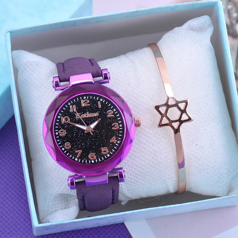 2020 New brand Starry Sky Women Watch Fashion Elegant Magnet Buckle Vibrato Purple Gold Ladies Wristwatch Luxury Women Watches