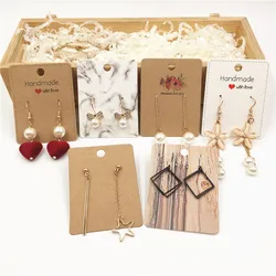 50pcs Earring Cards Packaging 6.5x5cm Ear Studs Display Card Cardboard Blank Kraft Paper Price Tag